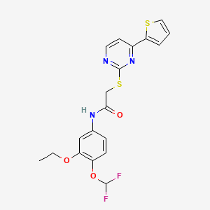 molecular formula C19H17F2N3O3S2 B4365852 N-[4-(difluoromethoxy)-3-ethoxyphenyl]-2-{[4-(2-thienyl)-2-pyrimidinyl]thio}acetamide 