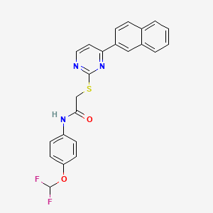 molecular formula C23H17F2N3O2S B4365864 N-[4-(difluoromethoxy)phenyl]-2-{[4-(2-naphthyl)-2-pyrimidinyl]thio}acetamide 