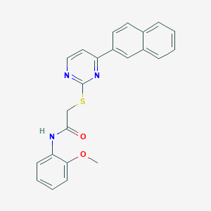 molecular formula C23H19N3O2S B4365865 N-(2-methoxyphenyl)-2-{[4-(2-naphthyl)-2-pyrimidinyl]thio}acetamide 