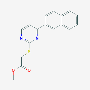 molecular formula C17H14N2O2S B4365867 methyl {[4-(2-naphthyl)-2-pyrimidinyl]thio}acetate 