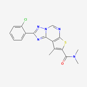 molecular formula C17H14ClN5OS B4365874 2-(2-chlorophenyl)-N,N,9-trimethylthieno[3,2-e][1,2,4]triazolo[1,5-c]pyrimidine-8-carboxamide 