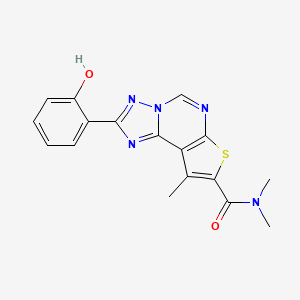 molecular formula C17H15N5O2S B4365880 2-(2-hydroxyphenyl)-N,N,9-trimethylthieno[3,2-e][1,2,4]triazolo[1,5-c]pyrimidine-8-carboxamide 
