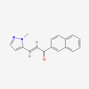 molecular formula C17H14N2O B4365892 3-(1-methyl-1H-pyrazol-5-yl)-1-(2-naphthyl)-2-propen-1-one 