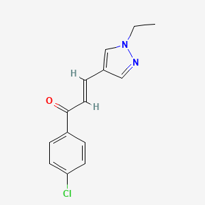 molecular formula C14H13ClN2O B4365898 1-(4-chlorophenyl)-3-(1-ethyl-1H-pyrazol-4-yl)-2-propen-1-one 