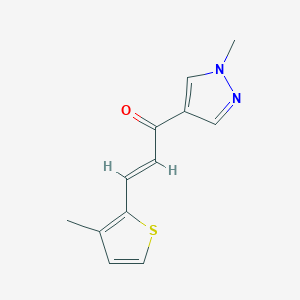 molecular formula C12H12N2OS B4365901 1-(1-methyl-1H-pyrazol-4-yl)-3-(3-methyl-2-thienyl)-2-propen-1-one 