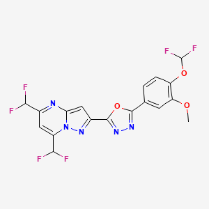 2-{5-[4-(difluoromethoxy)-3-methoxyphenyl]-1,3,4-oxadiazol-2-yl}-5,7-bis(difluoromethyl)pyrazolo[1,5-a]pyrimidine
