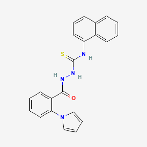 molecular formula C22H18N4OS B4365920 N-1-naphthyl-2-[2-(1H-pyrrol-1-yl)benzoyl]hydrazinecarbothioamide 