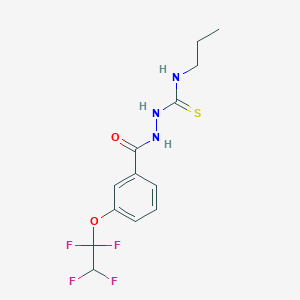 molecular formula C13H15F4N3O2S B4365956 N-propyl-2-[3-(1,1,2,2-tetrafluoroethoxy)benzoyl]hydrazinecarbothioamide 