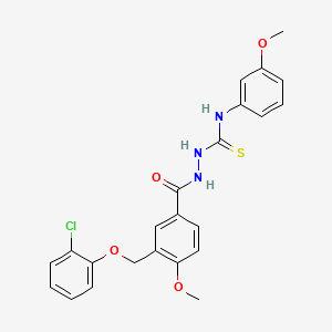 molecular formula C23H22ClN3O4S B4365959 2-{3-[(2-chlorophenoxy)methyl]-4-methoxybenzoyl}-N-(3-methoxyphenyl)hydrazinecarbothioamide 