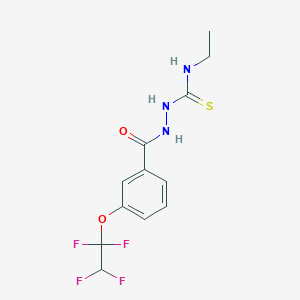molecular formula C12H13F4N3O2S B4365966 N-ethyl-2-[3-(1,1,2,2-tetrafluoroethoxy)benzoyl]hydrazinecarbothioamide 