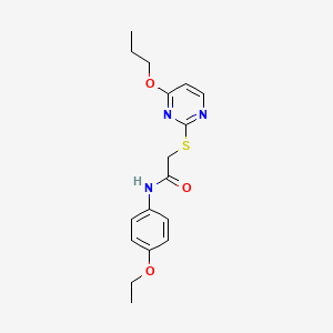 molecular formula C17H21N3O3S B4365980 N-(4-ethoxyphenyl)-2-[(4-propoxy-2-pyrimidinyl)thio]acetamide 