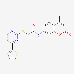 N-(4-methyl-2-oxo-2H-chromen-7-yl)-2-{[4-(2-thienyl)-2-pyrimidinyl]thio}acetamide