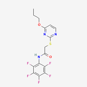 N-(pentafluorophenyl)-2-[(4-propoxy-2-pyrimidinyl)thio]acetamide
