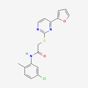 molecular formula C17H14ClN3O2S B4366002 N-(5-chloro-2-methylphenyl)-2-{[4-(2-furyl)-2-pyrimidinyl]thio}acetamide 