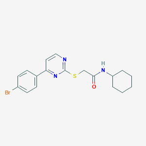 2-{[4-(4-bromophenyl)-2-pyrimidinyl]thio}-N-cyclohexylacetamide