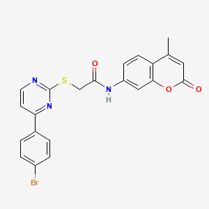 molecular formula C22H16BrN3O3S B4366039 2-{[4-(4-bromophenyl)-2-pyrimidinyl]thio}-N-(4-methyl-2-oxo-2H-chromen-7-yl)acetamide 