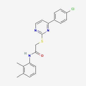 molecular formula C20H18ClN3OS B4366068 2-{[4-(4-chlorophenyl)-2-pyrimidinyl]thio}-N-(2,3-dimethylphenyl)acetamide 