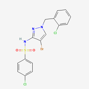 molecular formula C16H12BrCl2N3O2S B4366094 N-[4-bromo-1-(2-chlorobenzyl)-1H-pyrazol-3-yl]-4-chlorobenzenesulfonamide 
