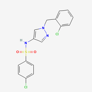 molecular formula C16H13Cl2N3O2S B4366095 4-chloro-N-[1-(2-chlorobenzyl)-1H-pyrazol-4-yl]benzenesulfonamide 
