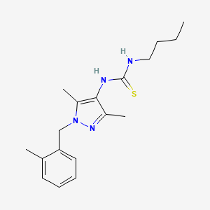molecular formula C18H26N4S B4366108 N-butyl-N'-[3,5-dimethyl-1-(2-methylbenzyl)-1H-pyrazol-4-yl]thiourea 