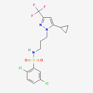 molecular formula C16H16Cl2F3N3O2S B4366155 2,5-dichloro-N-{3-[5-cyclopropyl-3-(trifluoromethyl)-1H-pyrazol-1-yl]propyl}benzenesulfonamide 