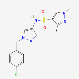 molecular formula C15H16ClN5O2S B4366183 N-[1-(4-chlorobenzyl)-1H-pyrazol-4-yl]-1,3-dimethyl-1H-pyrazole-4-sulfonamide 