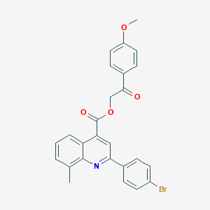 2-(4-Methoxyphenyl)-2-oxoethyl 2-(4-bromophenyl)-8-methyl-4-quinolinecarboxylate