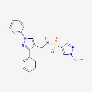 molecular formula C21H21N5O2S B4366200 N-[(1,3-diphenyl-1H-pyrazol-4-yl)methyl]-1-ethyl-1H-pyrazole-4-sulfonamide 