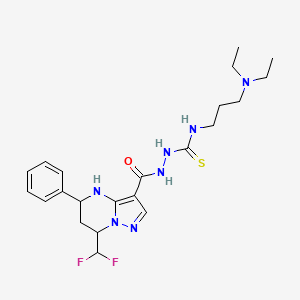 N-[3-(diethylamino)propyl]-2-{[7-(difluoromethyl)-5-phenyl-4,5,6,7-tetrahydropyrazolo[1,5-a]pyrimidin-3-yl]carbonyl}hydrazinecarbothioamide