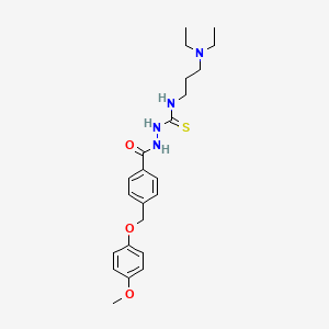 molecular formula C23H32N4O3S B4366244 N-[3-(diethylamino)propyl]-2-{4-[(4-methoxyphenoxy)methyl]benzoyl}hydrazinecarbothioamide 