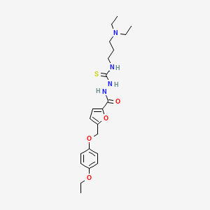 molecular formula C22H32N4O4S B4366250 N-[3-(diethylamino)propyl]-2-{5-[(4-ethoxyphenoxy)methyl]-2-furoyl}hydrazinecarbothioamide 
