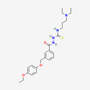 N-[3-(diethylamino)propyl]-2-{3-[(4-ethoxyphenoxy)methyl]benzoyl}hydrazinecarbothioamide