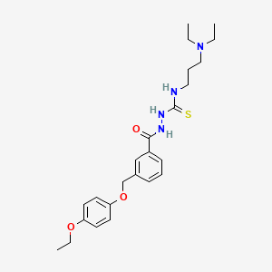 molecular formula C24H34N4O3S B4366253 N-[3-(diethylamino)propyl]-2-{3-[(4-ethoxyphenoxy)methyl]benzoyl}hydrazinecarbothioamide 