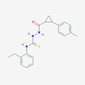 N-(2-ethylphenyl)-2-{[2-(4-methylphenyl)cyclopropyl]carbonyl}hydrazinecarbothioamide