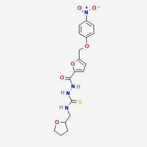 molecular formula C18H20N4O6S B4366273 2-{5-[(4-nitrophenoxy)methyl]-2-furoyl}-N-(tetrahydro-2-furanylmethyl)hydrazinecarbothioamide 