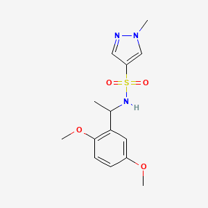 molecular formula C14H19N3O4S B4366276 N-[1-(2,5-dimethoxyphenyl)ethyl]-1-methyl-1H-pyrazole-4-sulfonamide 