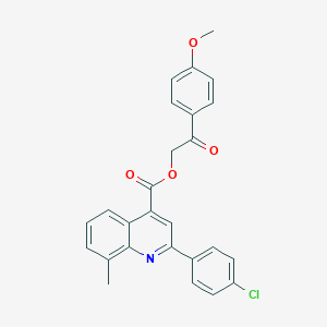 2-(4-Methoxyphenyl)-2-oxoethyl 2-(4-chlorophenyl)-8-methyl-4-quinolinecarboxylate