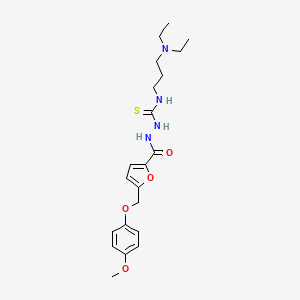 N-[3-(diethylamino)propyl]-2-{5-[(4-methoxyphenoxy)methyl]-2-furoyl}hydrazinecarbothioamide