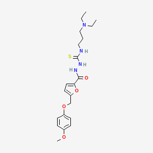 molecular formula C21H30N4O4S B4366297 N-[3-(diethylamino)propyl]-2-{5-[(4-methoxyphenoxy)methyl]-2-furoyl}hydrazinecarbothioamide 