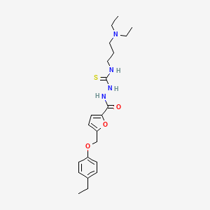 molecular formula C22H32N4O3S B4366303 N-[3-(diethylamino)propyl]-2-{5-[(4-ethylphenoxy)methyl]-2-furoyl}hydrazinecarbothioamide 