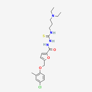 molecular formula C21H29ClN4O3S B4366307 2-{5-[(4-chloro-2-methylphenoxy)methyl]-2-furoyl}-N-[3-(diethylamino)propyl]hydrazinecarbothioamide 