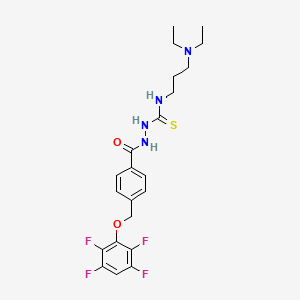 molecular formula C22H26F4N4O2S B4366308 N-[3-(diethylamino)propyl]-2-{4-[(2,3,5,6-tetrafluorophenoxy)methyl]benzoyl}hydrazinecarbothioamide 