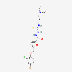 molecular formula C20H26BrClN4O3S B4366309 2-{5-[(4-bromo-2-chlorophenoxy)methyl]-2-furoyl}-N-[3-(diethylamino)propyl]hydrazinecarbothioamide 