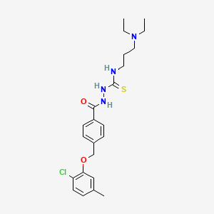 molecular formula C23H31ClN4O2S B4366323 2-{4-[(2-chloro-5-methylphenoxy)methyl]benzoyl}-N-[3-(diethylamino)propyl]hydrazinecarbothioamide 