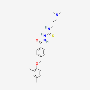 molecular formula C24H34N4O2S B4366324 N-[3-(diethylamino)propyl]-2-{4-[(2,4-dimethylphenoxy)methyl]benzoyl}hydrazinecarbothioamide 