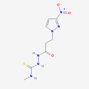 molecular formula C8H12N6O3S B4366372 N-methyl-2-[3-(3-nitro-1H-pyrazol-1-yl)propanoyl]hydrazinecarbothioamide 