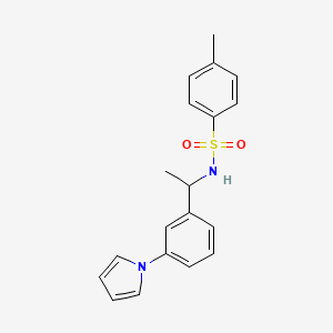 molecular formula C19H20N2O2S B4366418 4-methyl-N-{1-[3-(1H-pyrrol-1-yl)phenyl]ethyl}benzenesulfonamide 