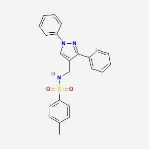 molecular formula C23H21N3O2S B4366426 N-[(1,3-diphenyl-1H-pyrazol-4-yl)methyl]-4-methylbenzenesulfonamide 