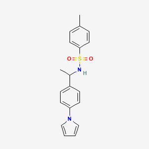 molecular formula C19H20N2O2S B4366428 4-methyl-N-{1-[4-(1H-pyrrol-1-yl)phenyl]ethyl}benzenesulfonamide 