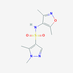 molecular formula C10H14N4O3S B4366438 N-(3,5-dimethyl-4-isoxazolyl)-1,5-dimethyl-1H-pyrazole-4-sulfonamide 